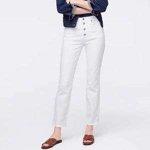 J Crew Petite 10 vintage straight jean white L4730